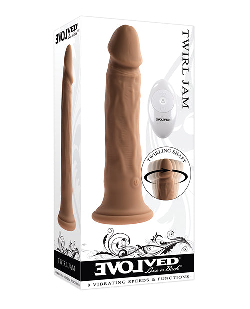 Evolved 'Twirl Jam' Rechargeable Remote-Controlled Vibrating Twirling 9 in. Silicone Vibrator