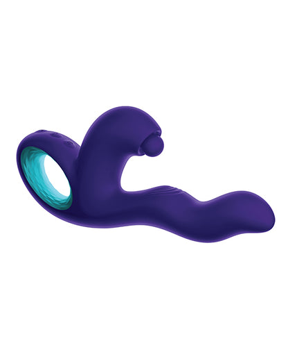 FemmeFunn Klio Rechargeable Silicone Triple Action Thumping Rabbit Vibrator Turquoise