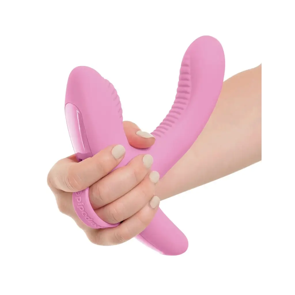 3Some Plain Vibrator Pink 3Some Rock n' Grind Rechargeable Remote-Controlled Dual Stimulation Silicone Vibrator at the Haus of Shag