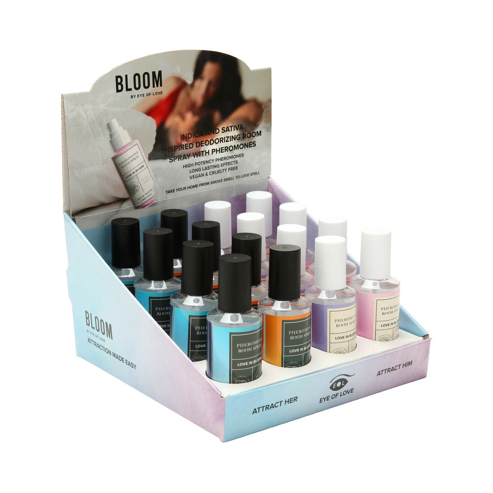 Eye of Love Bloom Pheromone Room Spray 4x4 Prepack with Testers - Cardboard