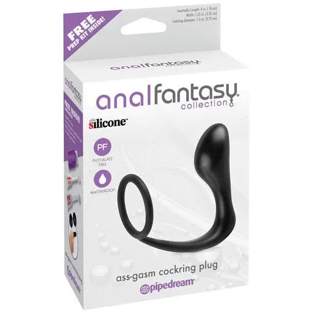 Black silicone Anal Fantasy Ass-Gasm Cock Ring Plug for enhanced pleasure and performance