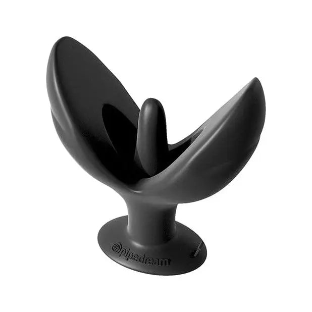 Black, curved, three-pronged silicone device with suction base from Anal Fantasy Mega Insta Gaper