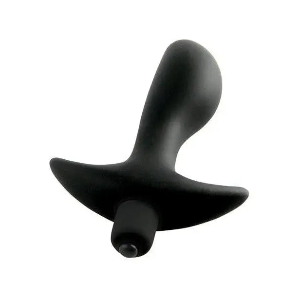 Black silicone vibrating perfect plug with flared base from Anal Fantasy Collection