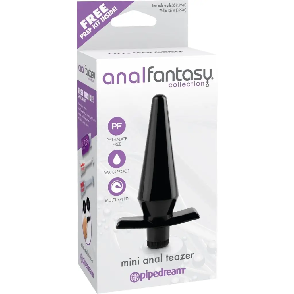 Black conical Mini Anal Teaser sex toy with flared base from Anal Fantasy collection