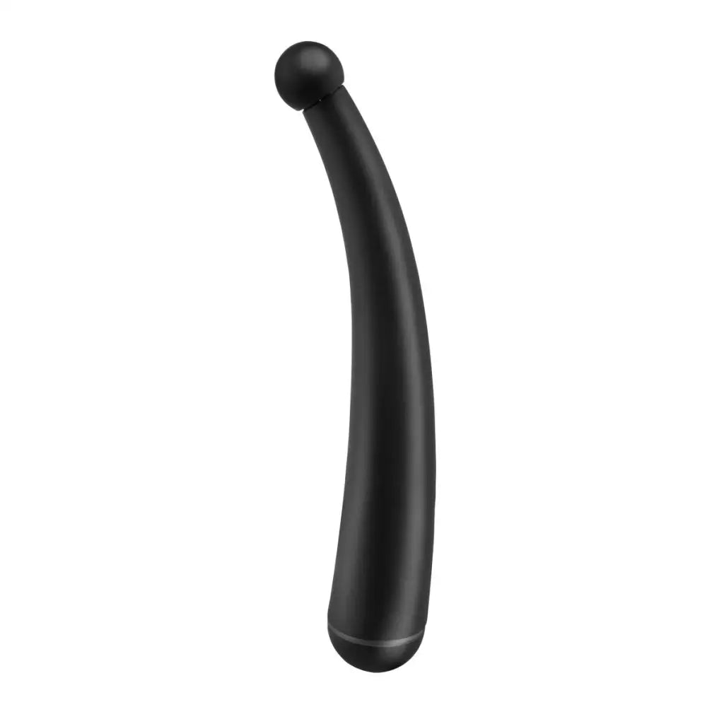 Anal Fantasy Vibrating Curve: curved black silicone sex toy with rounded ends for pleasure