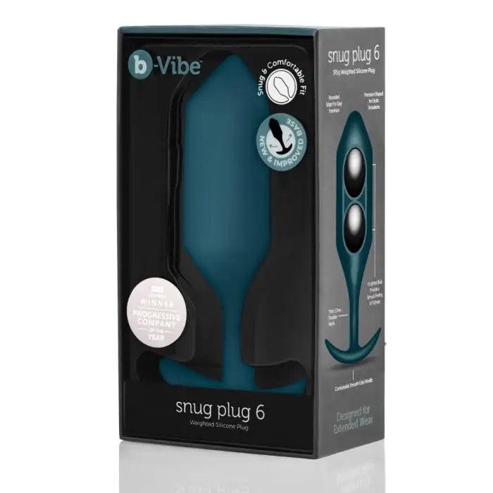 b-Vibe Weighted Snug Plug 6 - 515 Grams in box; ideal for snug plug enthusiasts