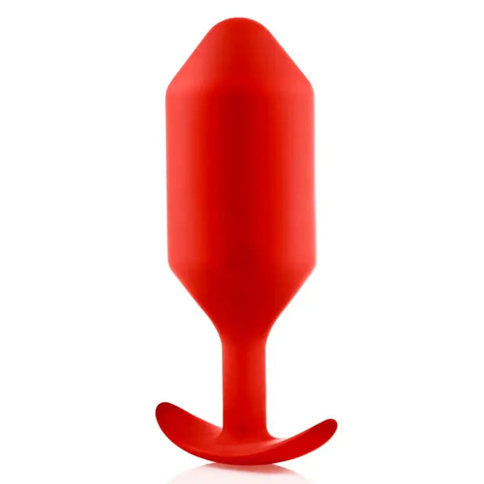 b-Vibe Snug Plug 6 - Red Plastic Wine Bottle on White Background, Weighted 515 Grams