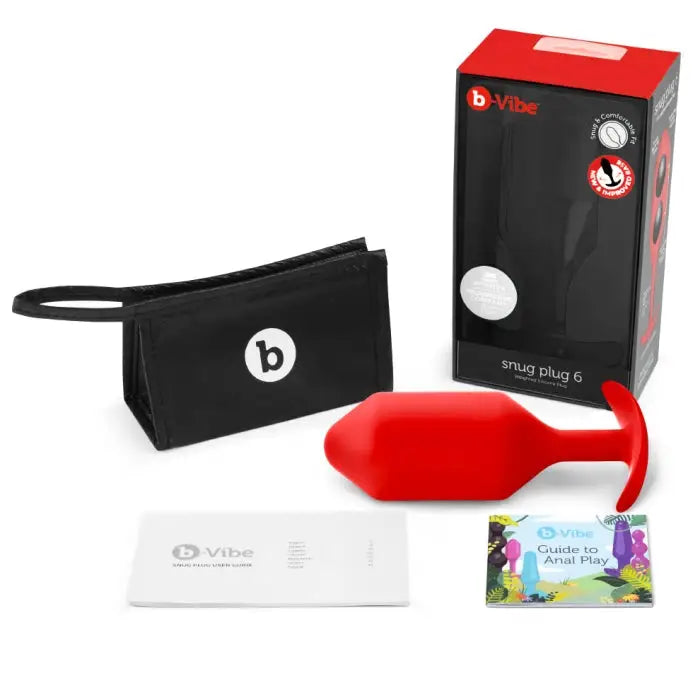 Vibe Snug Plug kit: includes red & white golf balls, black bag from b-Vibe Weighted Snug Plug 6
