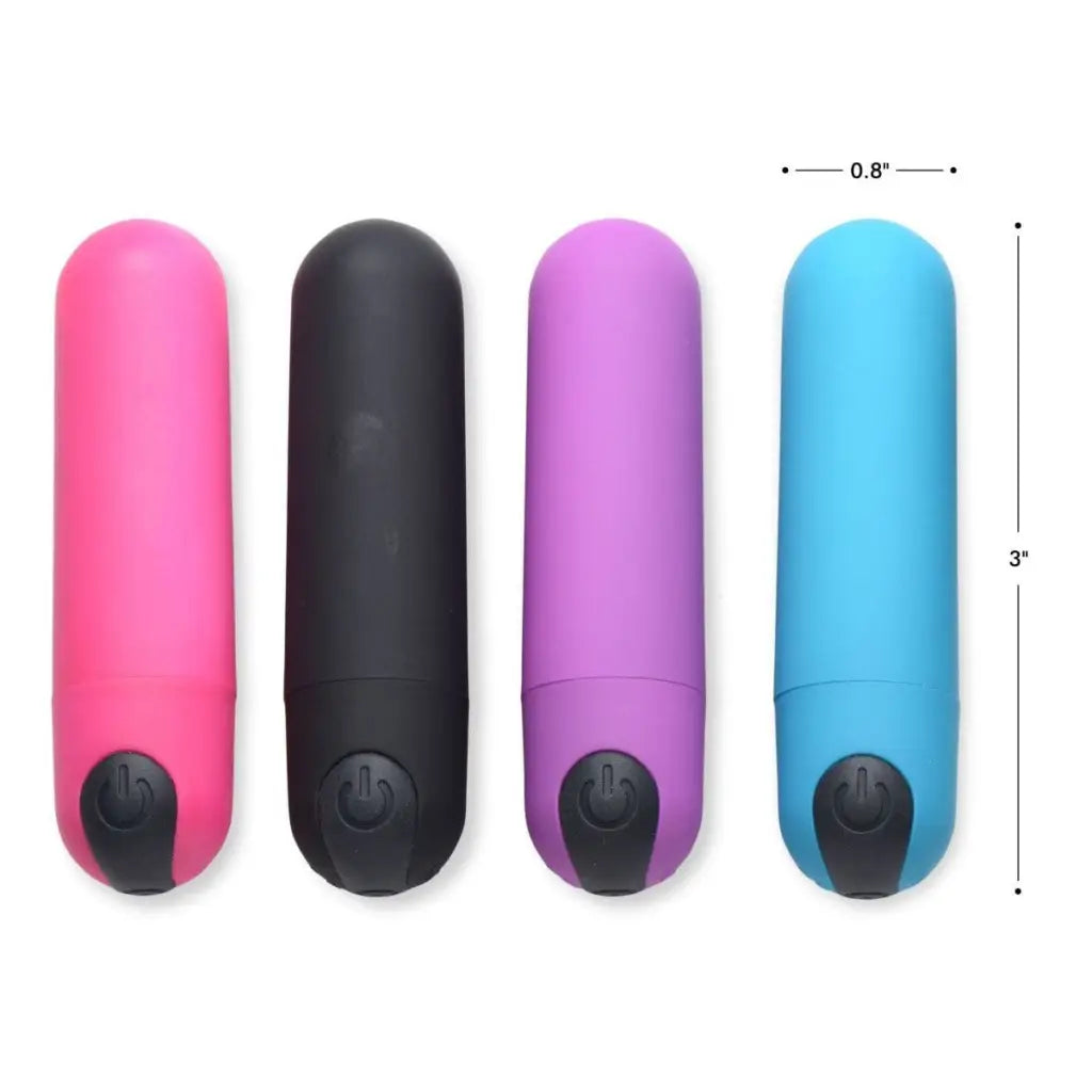 Colorful BANG! Vibrating Bullet With Remote Control made of body safe silicone in various colors