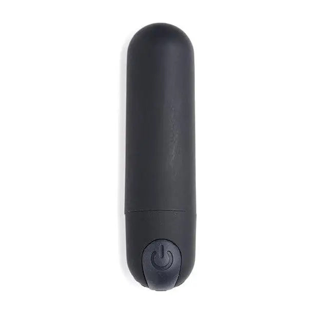 BANG! Vibrating Bullet: Black cylindrical device with remote control and power button
