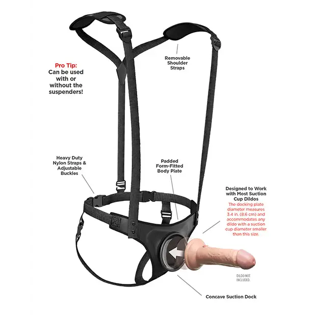 Body Dock Strap-On Suspenders Harness - Black - Strap On Harness