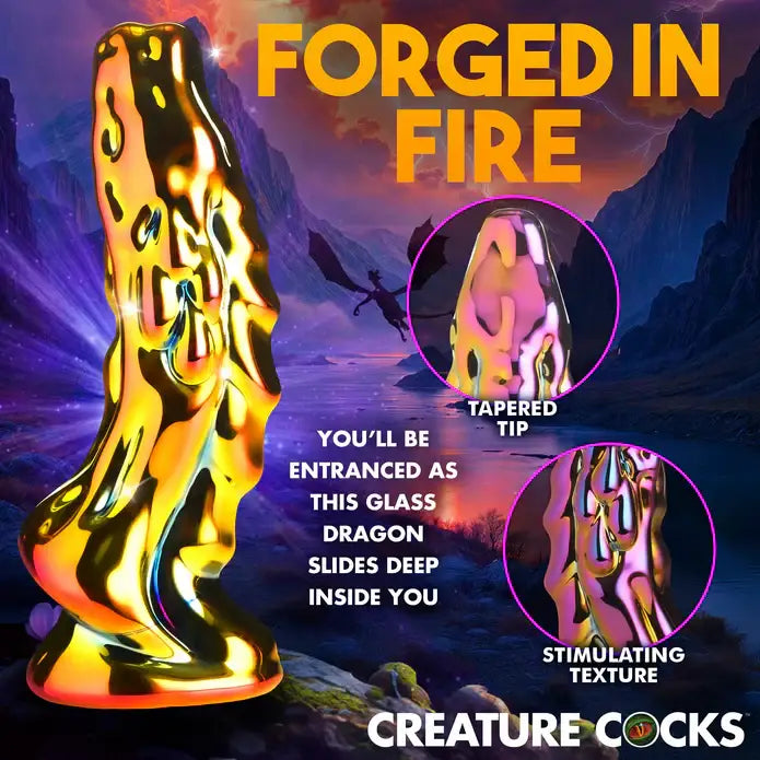 Creature Cocks Dragon Glass Dildo - Multi-Color - Fantasy Dildo