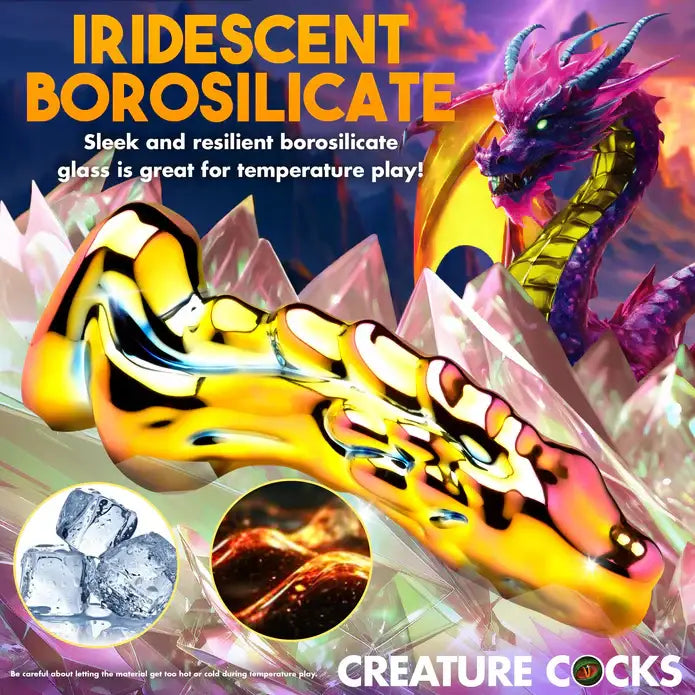 Creature Cocks Dragon Glass Dildo - Multi-Color - Fantasy Dildo