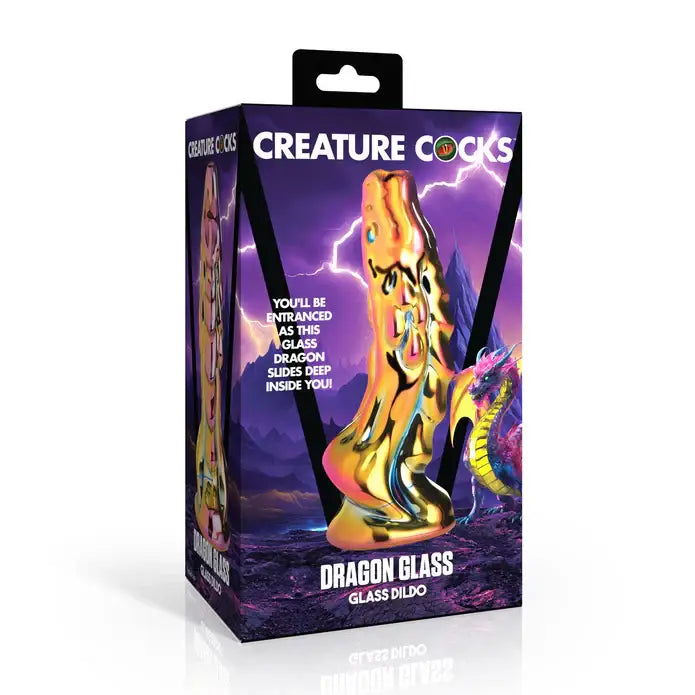 Creature Cocks Dragon Glass Dildo - Multi-Color - Fantasy Dildo