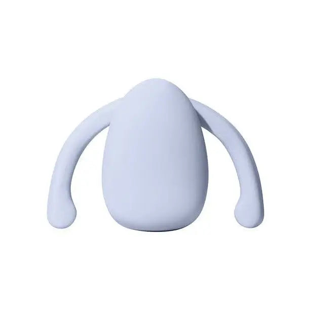 Egg-shaped white Dame Eva Hands Free Stimulator with two curved arms