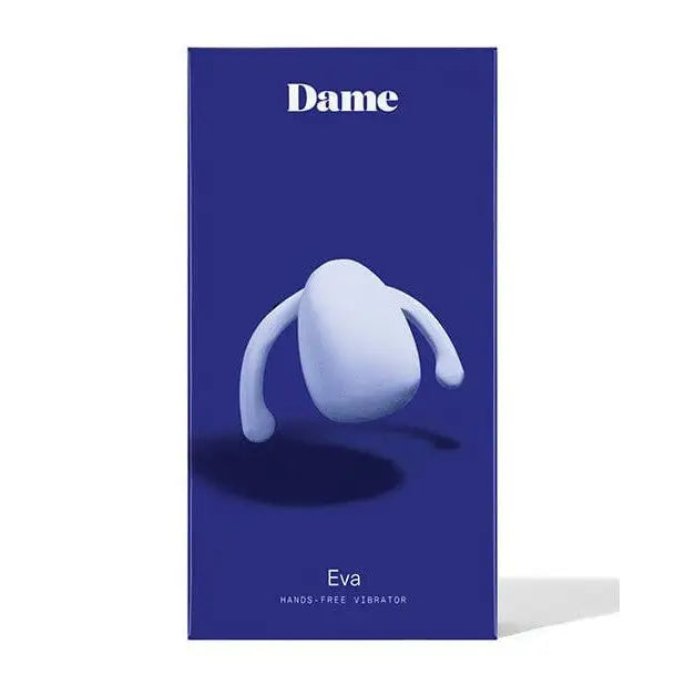 Egg-shaped white vibrator with short protrusions, Dame Eva Hands Free Stimulator