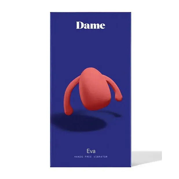 Pink, blob-shaped vibrator with curved appendages; Dame Eva hands free stimulator floating
