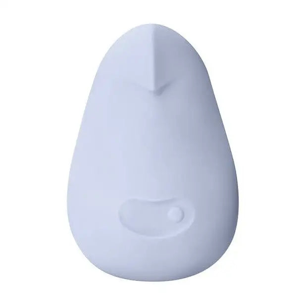 Dame Pom Flexible Vibrator - White, egg-shaped with minimalist facial features