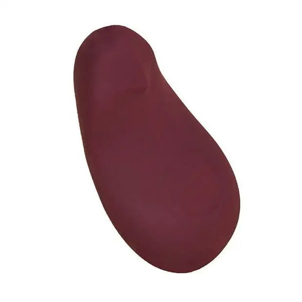 Maroon Dame Pom Flexible Vibrator resembling eggplant or kidney bean shape