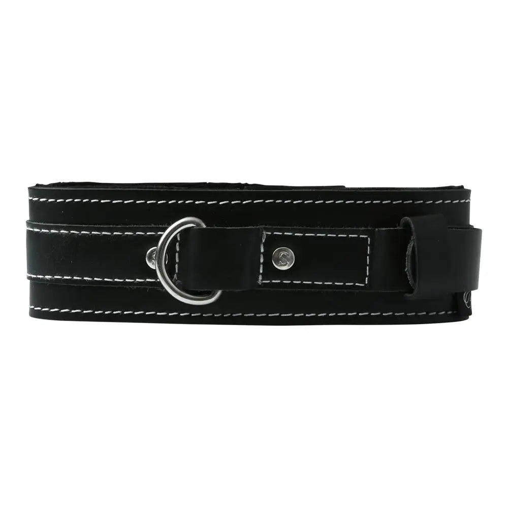 Edge Lined Leather Collar - Bondage Fetish & Kink