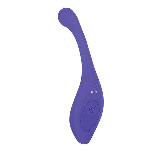 Purple plastic spoon with curved handle - wearable stimulator for discreet enjoyment