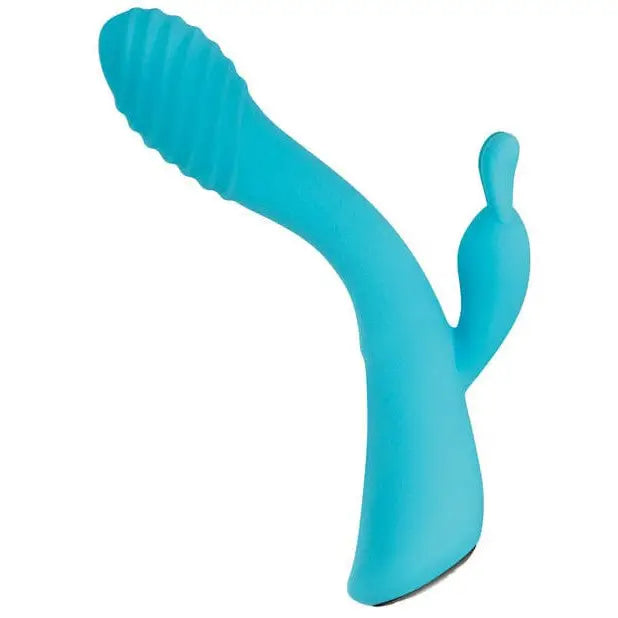 Evolved Aqua Bunny Flexible Rabbit Vibrator in blue silicone vibrating toy