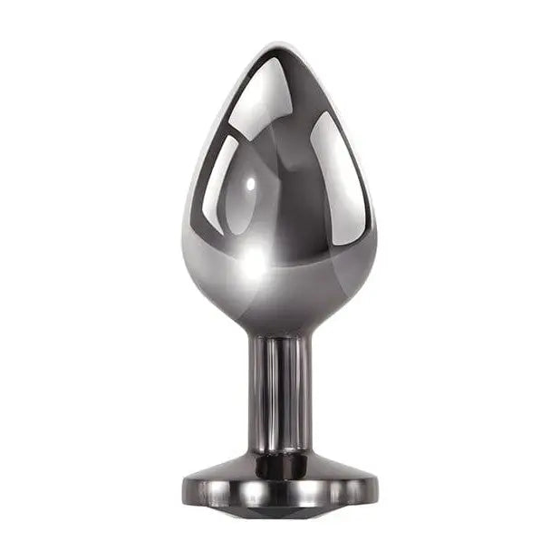 Evolved Black Gem Anal Plug featuring a sparkling black gem on a sleek, silver metal design