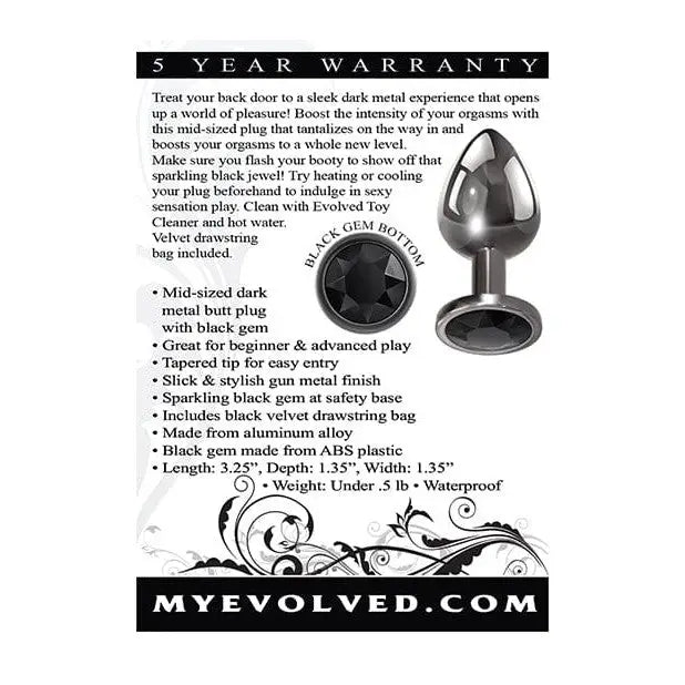 Evolved Black Gem Anal Plug with a sparkling black gem, elegantly showcased in a ring design
