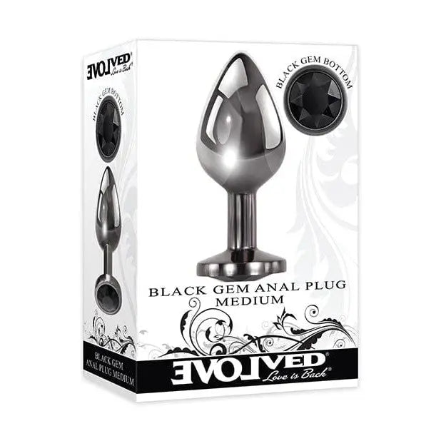 Evolved Black Gem Anal Plug with a sparkling black gem, designed for pleasure and elegance