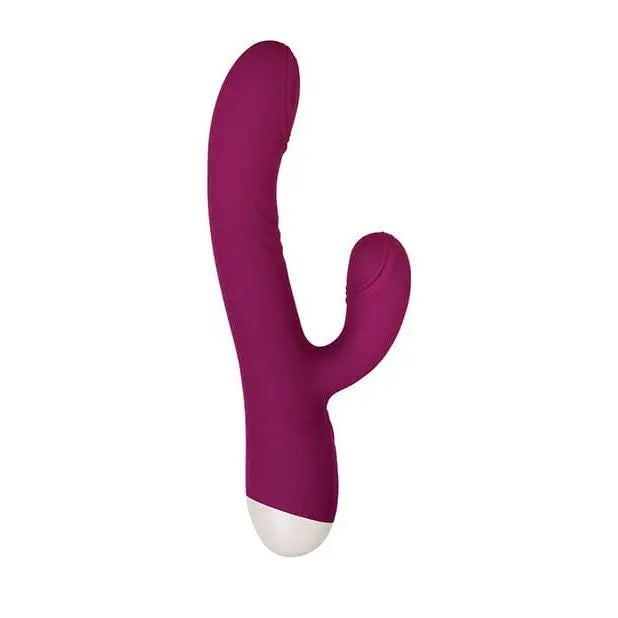 Pink silicone ’Evolved Double Tap’ Thumping Rabbit Vibrator for ultimate comfort and pleasure