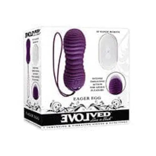 Evolved Eager Egg Vibrating & Thrusting Purple Vibrator with Cord and Wireless Remote