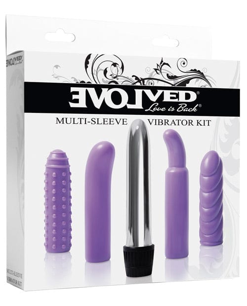 Evolved Plain Vibrator Purple Evolved Multi-Sleeve Vibrator Kit at the Haus of Shag