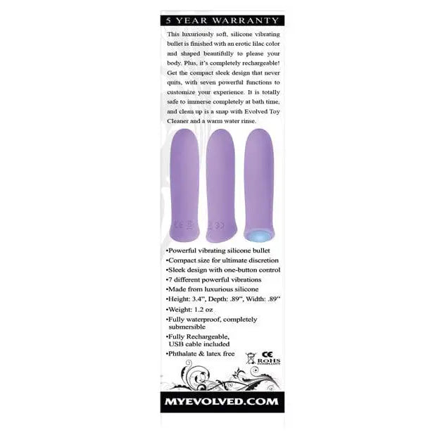 Purple nail with Evolved Rechargeable Waterproof Bullet, a versatile pleasure product