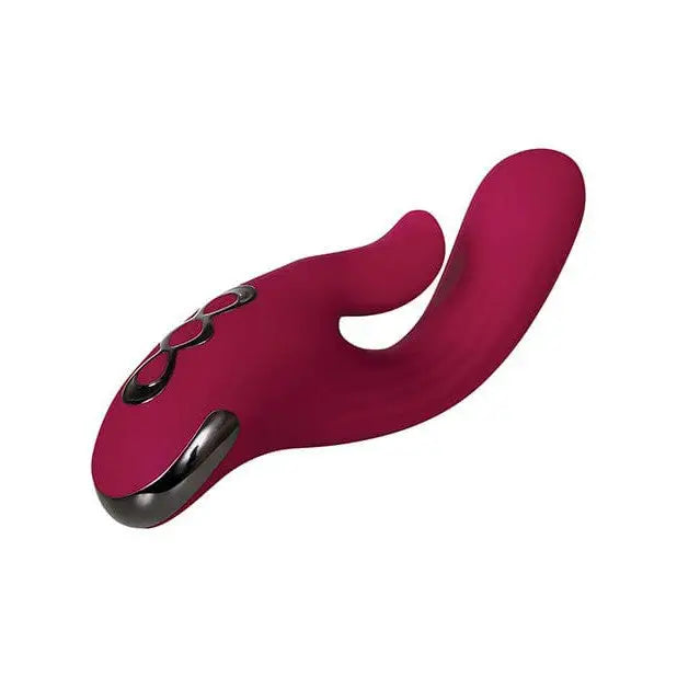 Close-up of Evolved ’Red Dream’ pink vibrator with a black handle