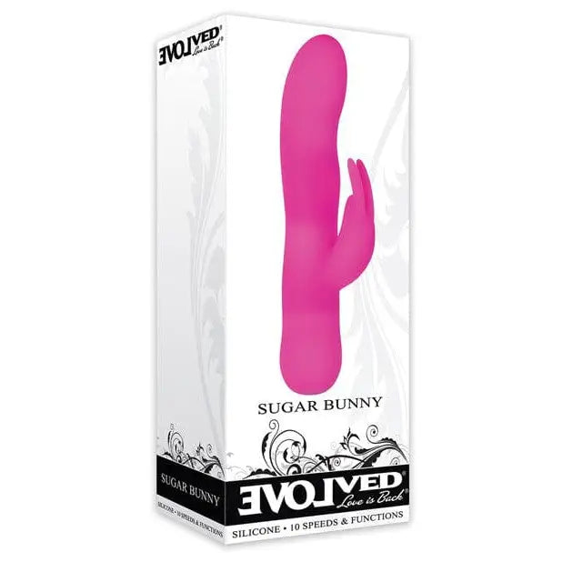 Evolved Sugar Bunny rabbit vibrator pink silicone in box for pleasure and satisfaction