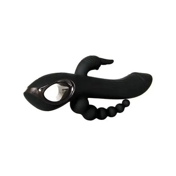 Evolved Trifecta Triple: A black pipe with metal fitting for advanced stimulation