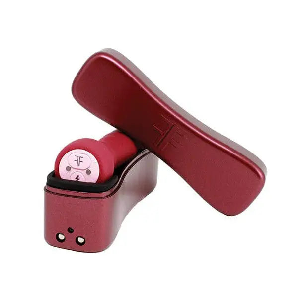 Femme Funn BOOSTER BULLET with red AirPods storage case - sleek and functional