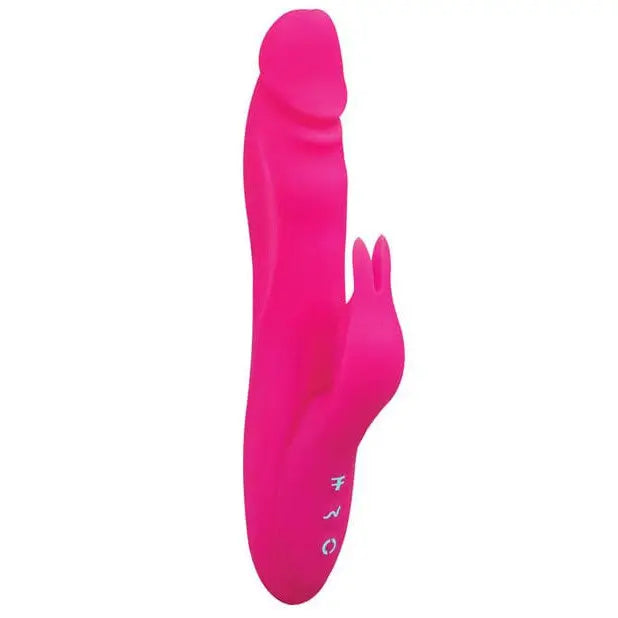 Femme Funn BOOSTER RABBIT Strong Rabbit Vibrator with a pink vibrating device and a large hand
