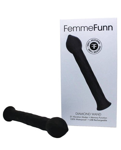 Femme Funn Plain Vibrator Black Femme Funn DIAMOND WAND Rechargeable G-Spot Massager at the Haus of Shag