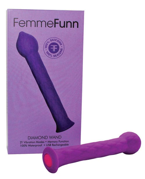 Femme Funn Plain Vibrator Purple Femme Funn DIAMOND WAND Rechargeable G-Spot Massager at the Haus of Shag