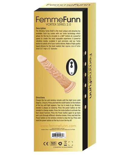 Femme Funn Realistic Vibrator Femme Funn Vortex Series 2.0 WIRELESS TURBO SHAFT Vibrator at the Haus of Shag