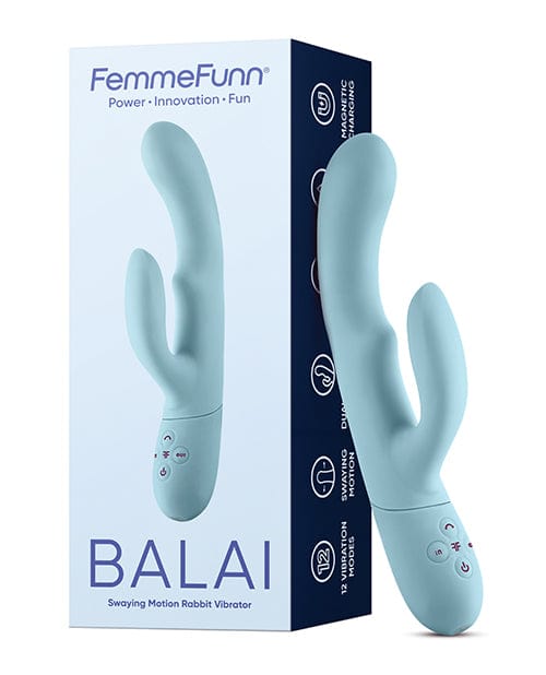 Femme Funn Vibrator Light Blue Femme Funn Balai Side To Side Swaying Rabbit - at the Haus of Shag