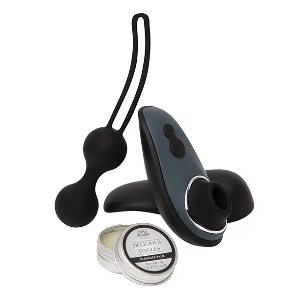 Fifty Shades of Grey Womanizer Desire Blooms Kit - Black - Vibrator Kit