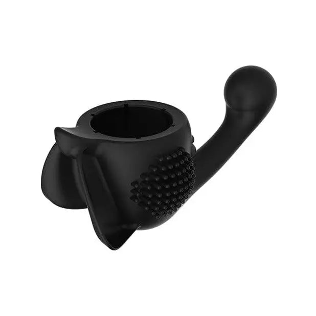Close-up of black Lovense Domi/Domi 2 female attachment toilet brush holder