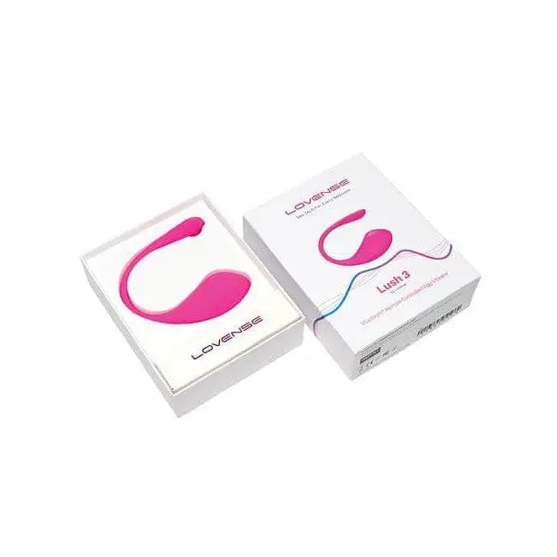 Box of condoms next to Lovense Lush 3.0 Rechargeable Vibrator with App Control