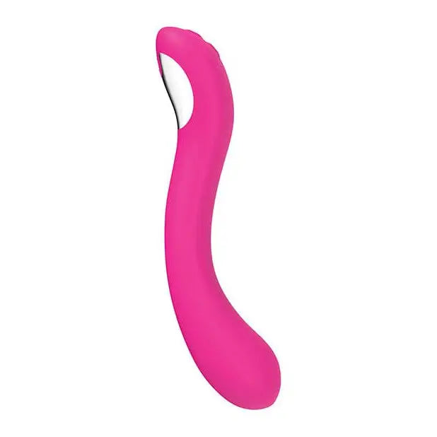 Pink Lovense Osci 2 rechargeable G-spot vibrator with app control on display