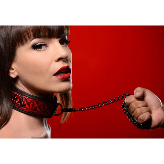 Master Series Collar Crimson Tied Collar With Leash at the Haus of Shag