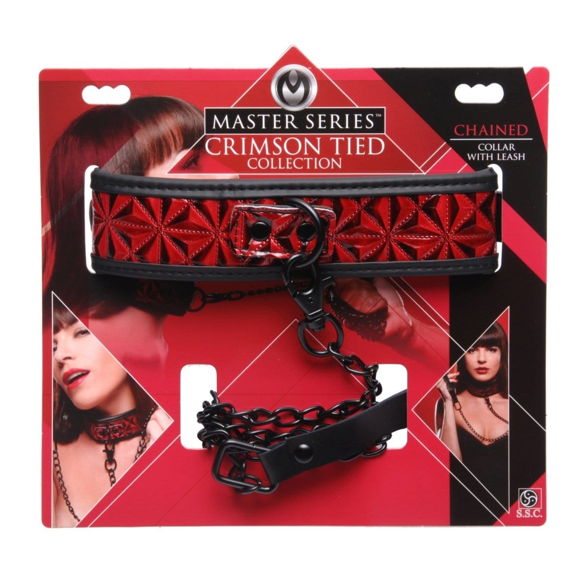 Master Series Collar Crimson Tied Collar With Leash at the Haus of Shag