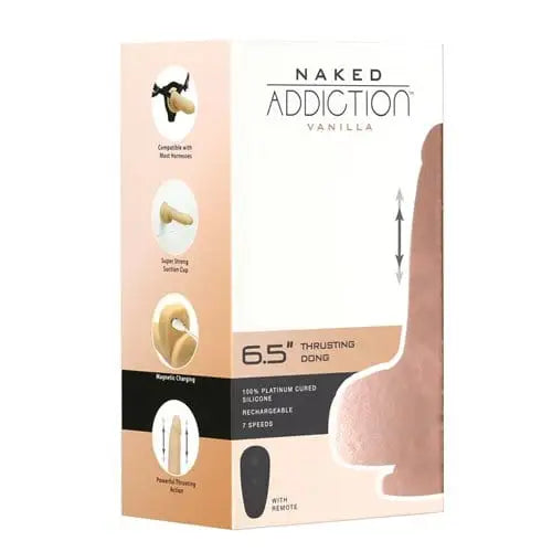 Naked Addiction 6.5” Thrusting Dildo with Remote and Suction Base Adult Product Packaging
