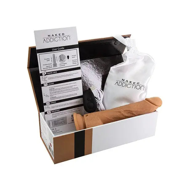 Platinum cured Naked Addiction 9” Thrusting Dildo with Remote and Suction Base in box